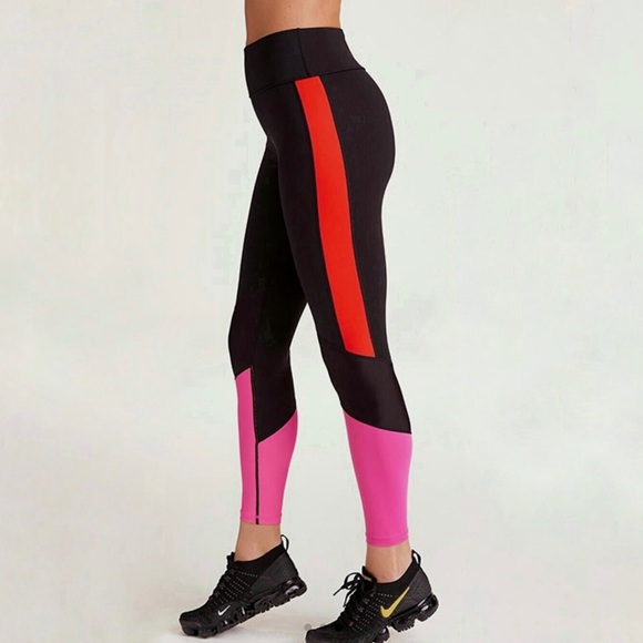 ALALA Reef Tight Leggings In Black/Pink/Red - Picture 1 of 7